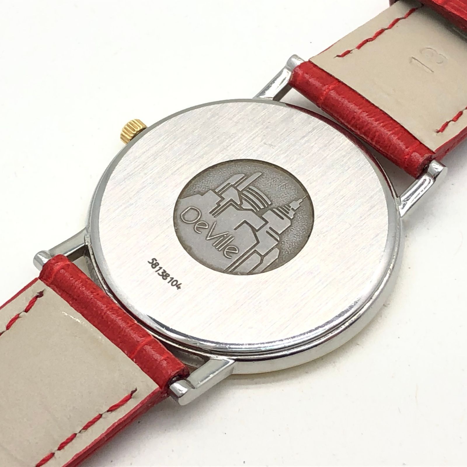 オメガ デビル クォーツ 文字盤ゴールド メンズ 腕時計 稼働品 4-730
