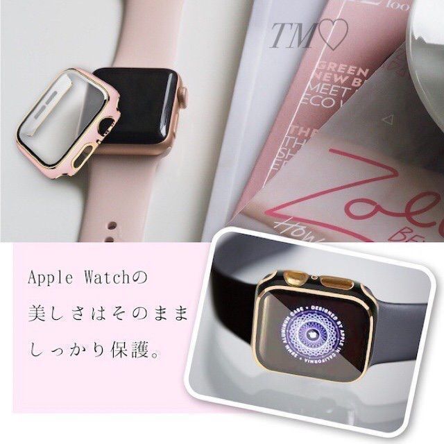並行輸入品] Apple Watch カバー 全面保護 ブラック シルバー 41 45