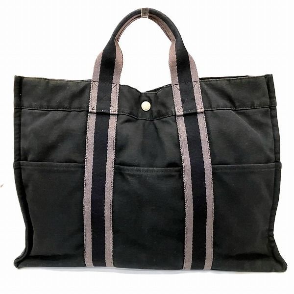 エルメス Hermes フールトゥGM ブラック×グレー バッグ トートバッグ ユニセックス