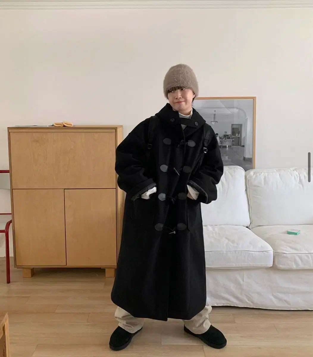 バオン BAON フード ダッフルコート トグルボタンコート