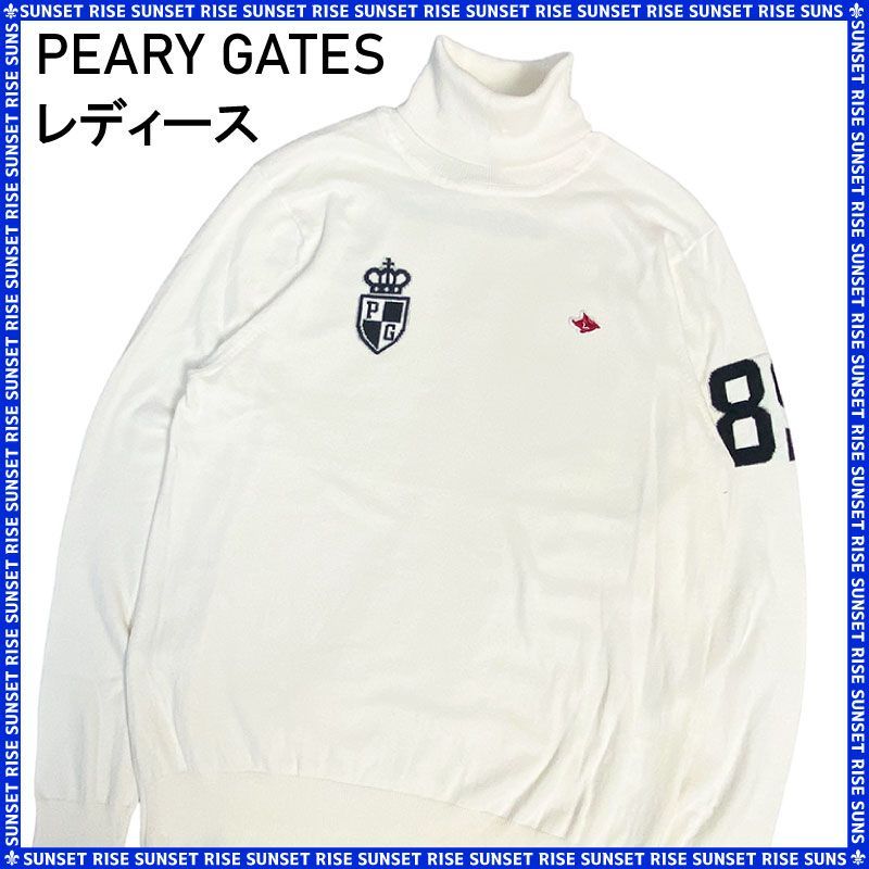 PEARLY GATES パーリーゲイツ タートルネックニット セーター ホワイト