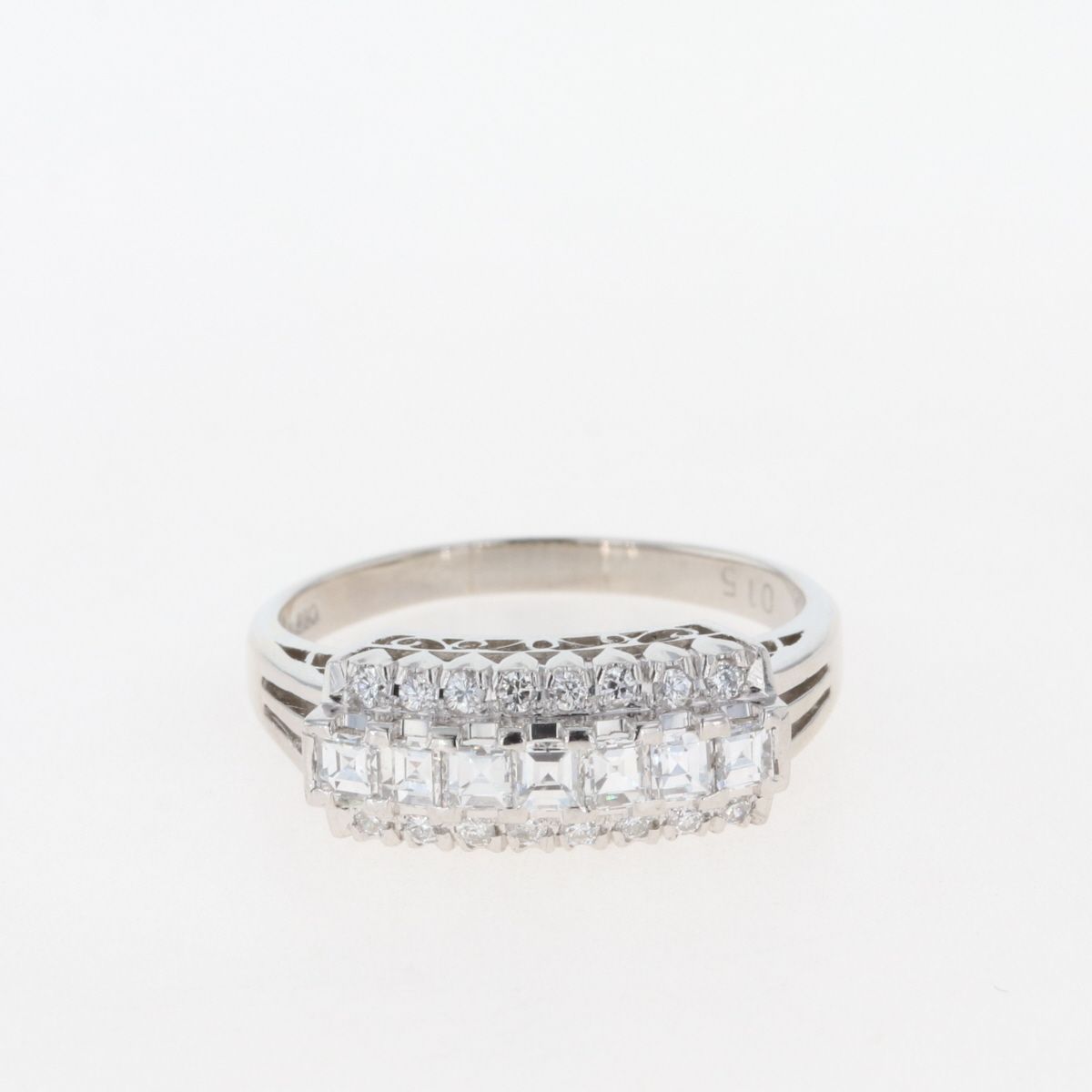 メレダイヤ デザインリング プラチナ 指輪 リング 16号 Pt900