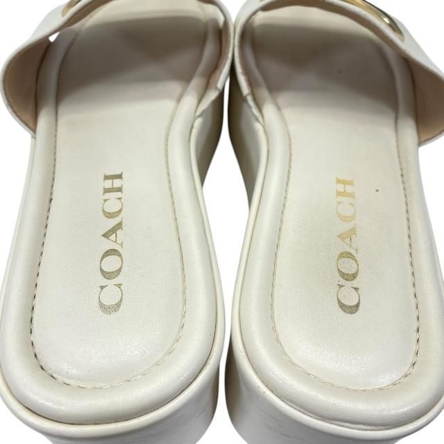 COACH コーチ サンダル ミュール シューズ オープントゥ 厚底 ロゴ 