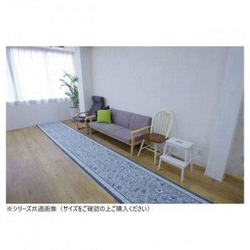 ボタニレル 廊下敷きマット 抗菌防臭 吸水速乾 日本製 80×120cm ブルー