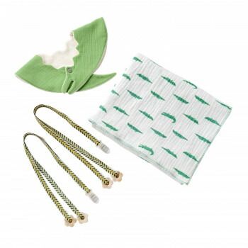 Hug youスタイ＆ガーゼケットメモリアルBOXギフト ワニ GR K55-07612