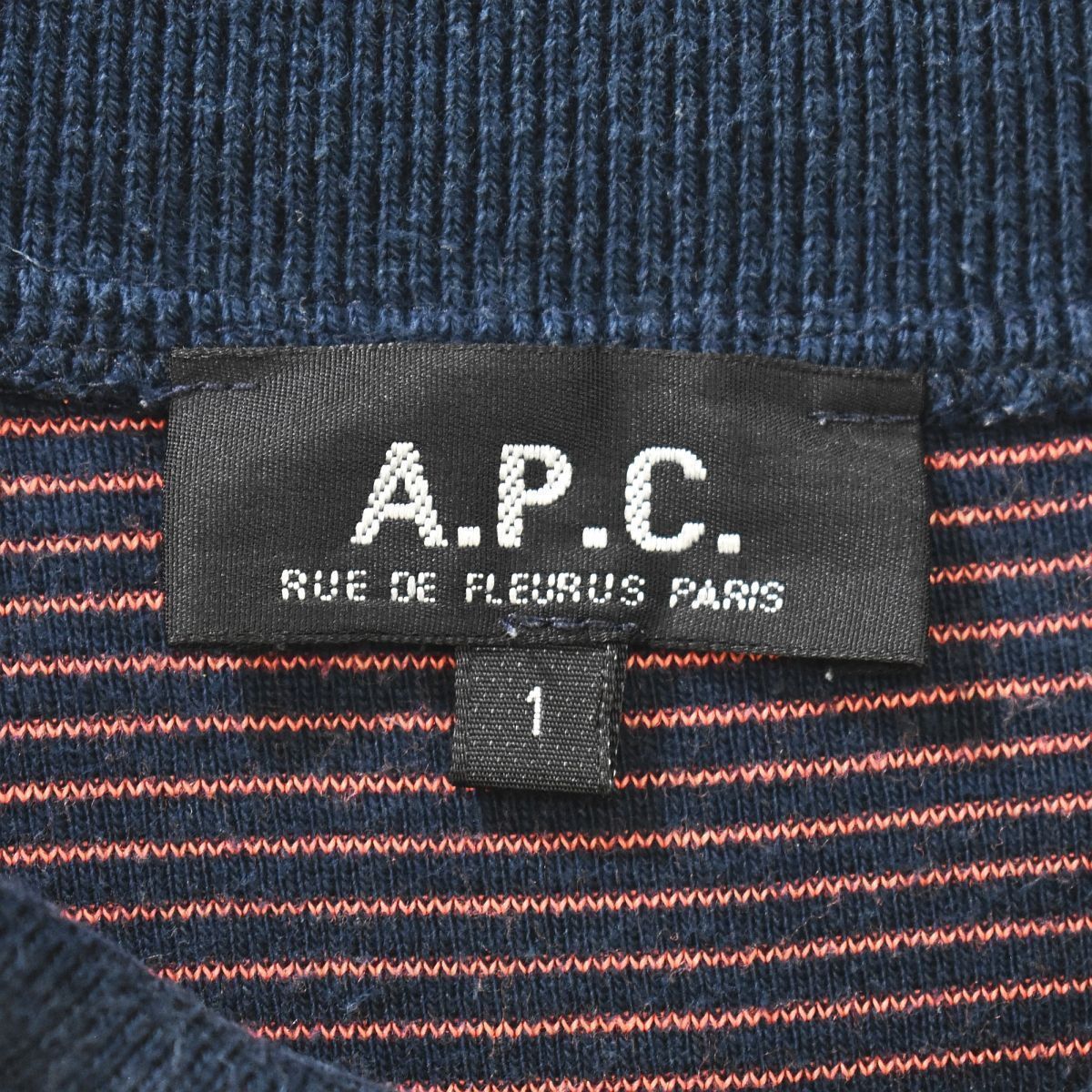 【希少】 90sヴィンテージ フランス製 アーペーセー APC ボーダー ポロシャツ 1 メンズ