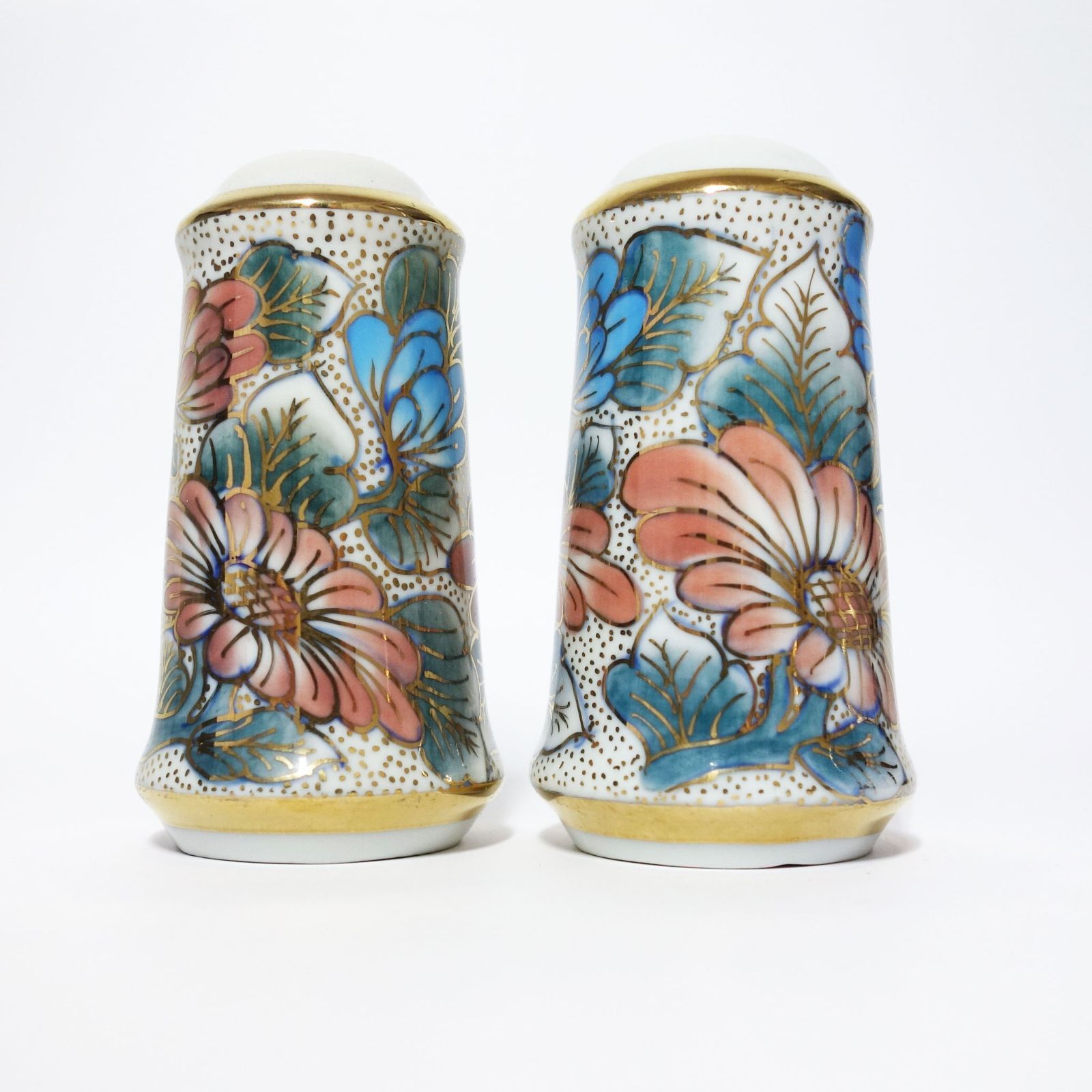 ベンジャロン焼き 陶磁器 タイ 伝統工芸 ソルト＆ペッパー 花柄