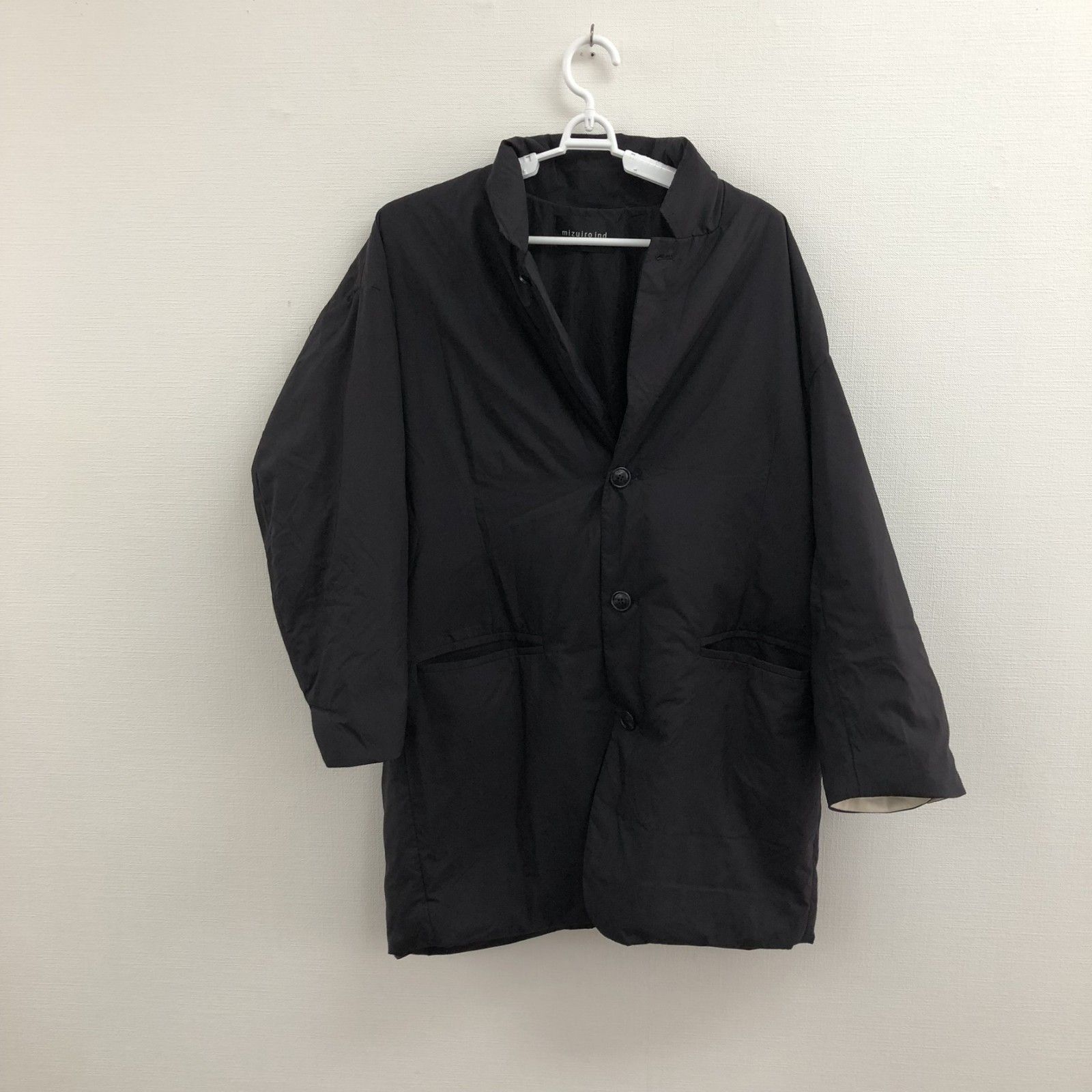 mizuiro ind】ミズイロインド ダウンコート ロング アウター 黒系