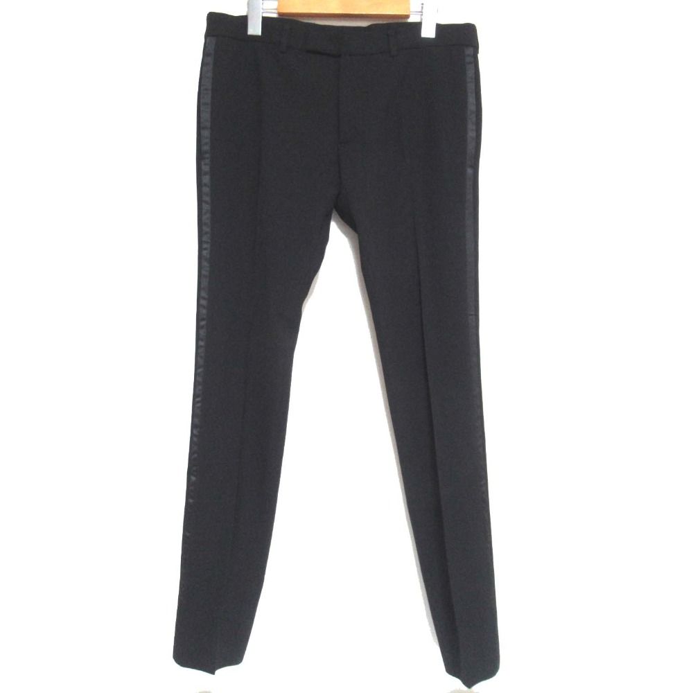 良品 08AW DIOR HOMME ディオールオム ガリアーノ期 サイドライン スラックス パンツ 8H3112150755 46サイズ ブラック メンズ 古着 中古 USED