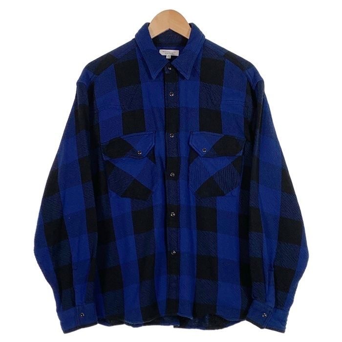 Bu0026Y UNITED ARROWS ユナイテッドアローズ ブロックチェック ウエスタンシャツ ブルー 1226-173-0045 厚手 Size M