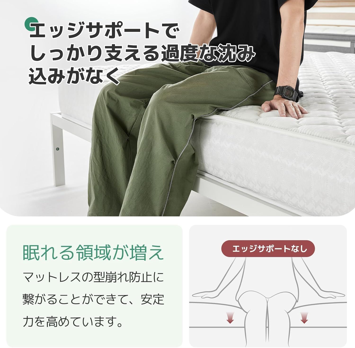 Novilla マットレス ダブル 硬め 極厚20cm ポケットコイル 硬さ180N 高