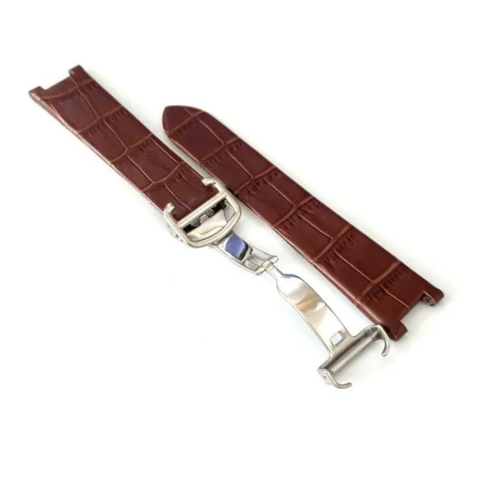 20mm 腕時計 凹型 レザーベルト ブラウン 茶 Dバックル 防水仕様