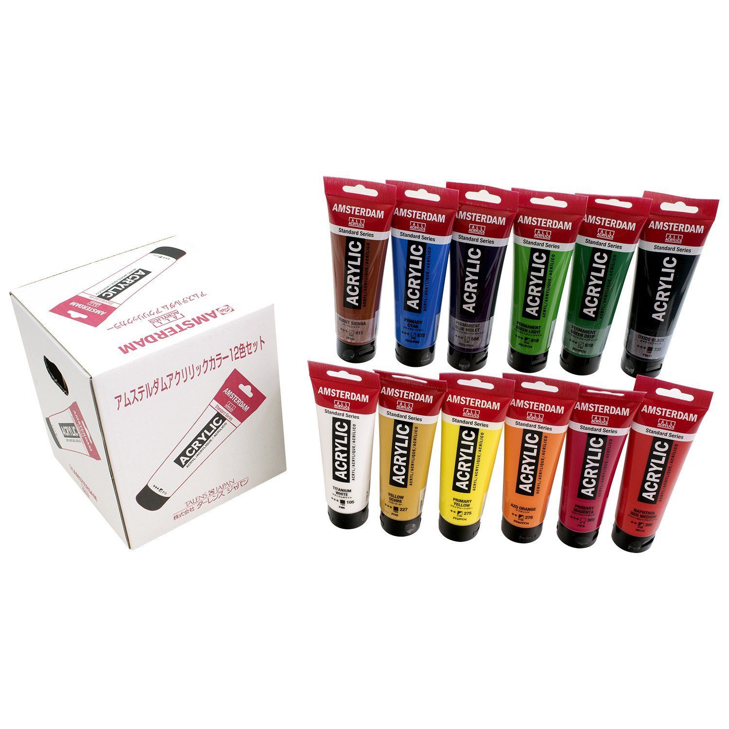 人気商品 アムステルダムアクリリックカラー 12色ANセット アクリル絵具 AAC 12SETAN ターレンス 120ml Japan 498779 ターレンスジャパン Talens