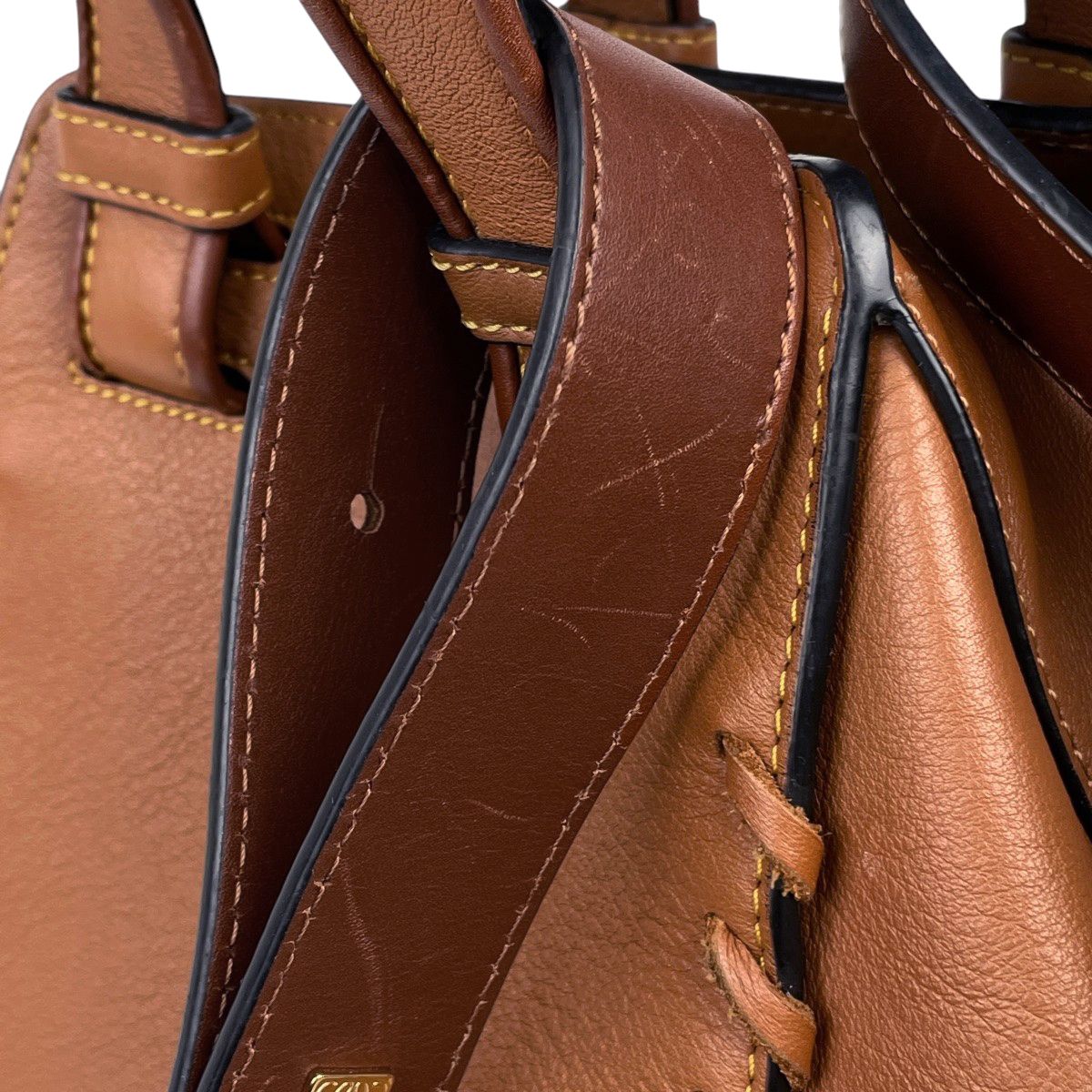 ロエベ レザーハンモック ミディアム 2WAY ショルダーバッグ ブラウン