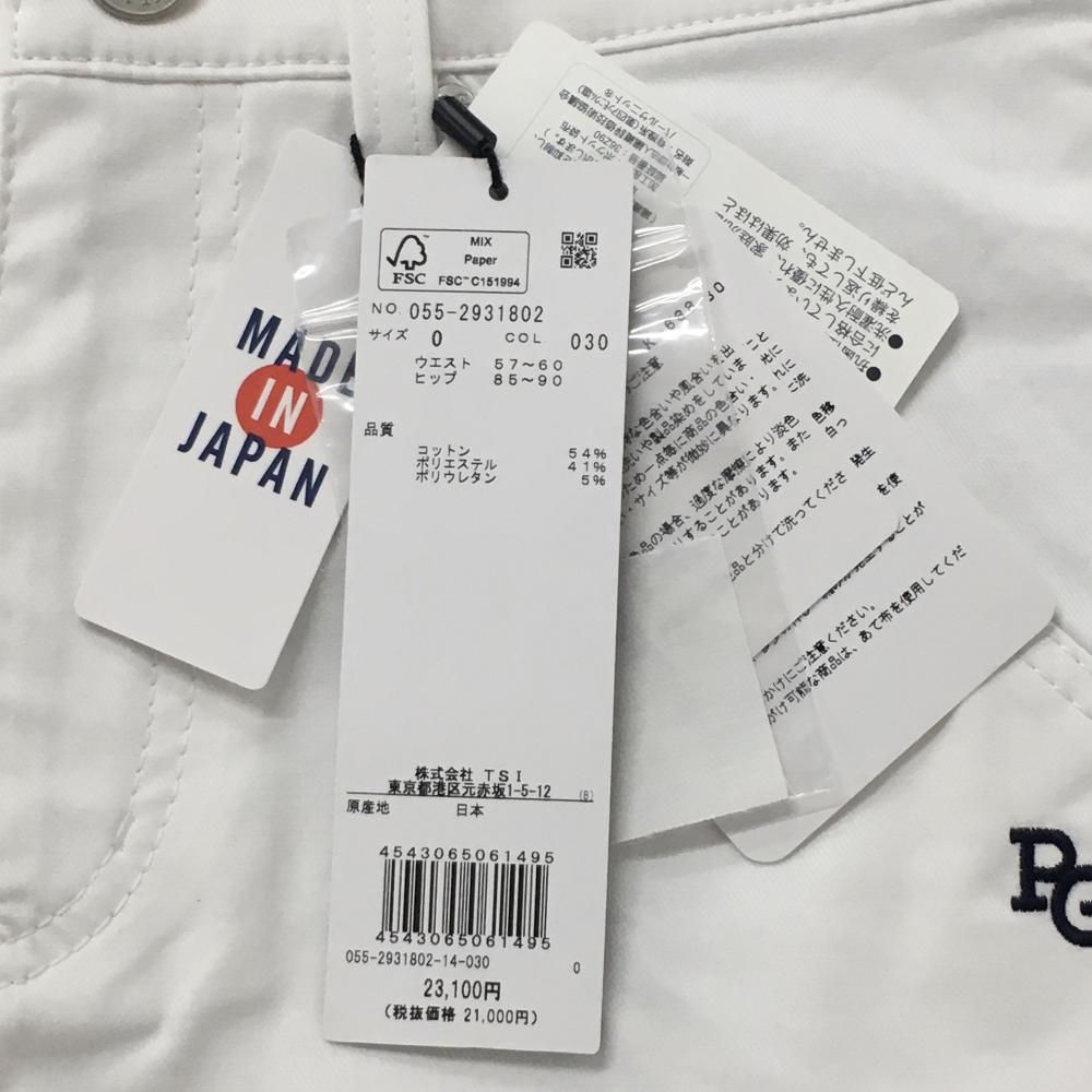 ベスト 【新品】パーリーゲイツ パンツ 白×ネイビー ロゴ刺しゅう