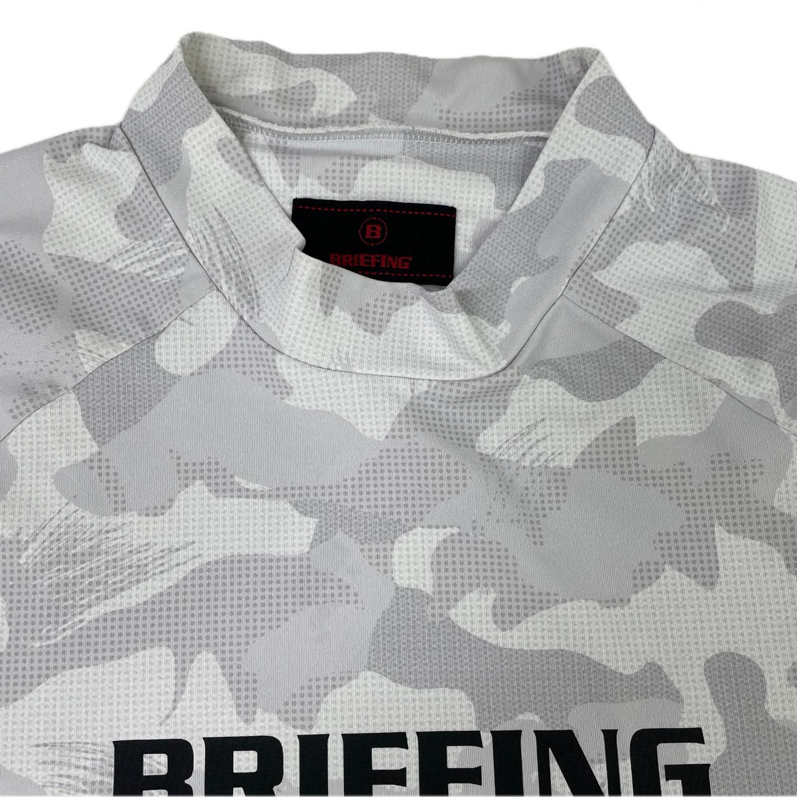 【新品・タグ付き】BRIEFING モックネック カモフラ 白 Mサイズ 中古 メンズ ブリーフィング BRIEFING 半袖シャツ L ホワイト
