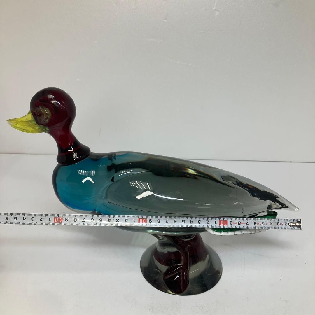 ムラノガラス アヒル特大置物 5236g 東H6-0131①