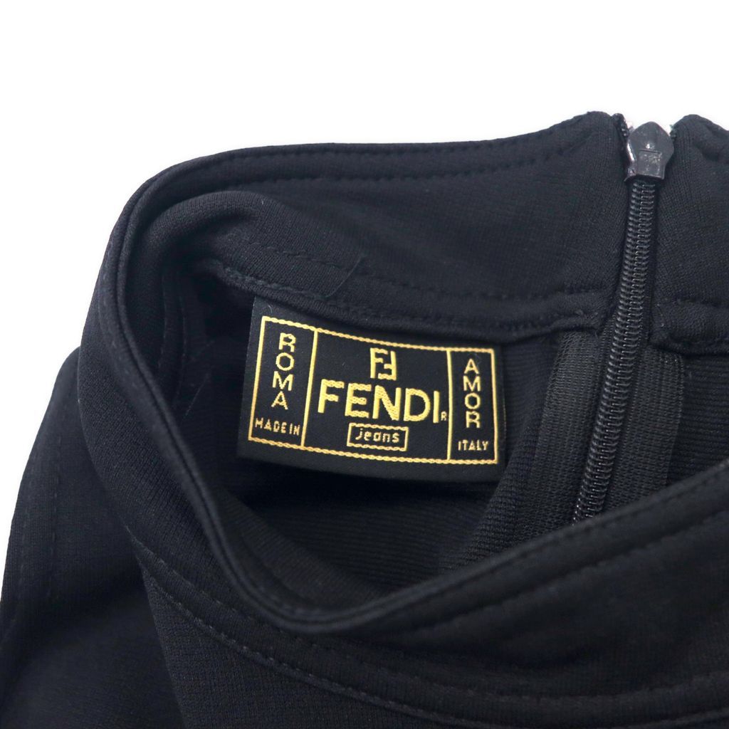 FENDI FFロゴ ノースリーブ ワンピース ハイネック ドレス 42 ブラック  