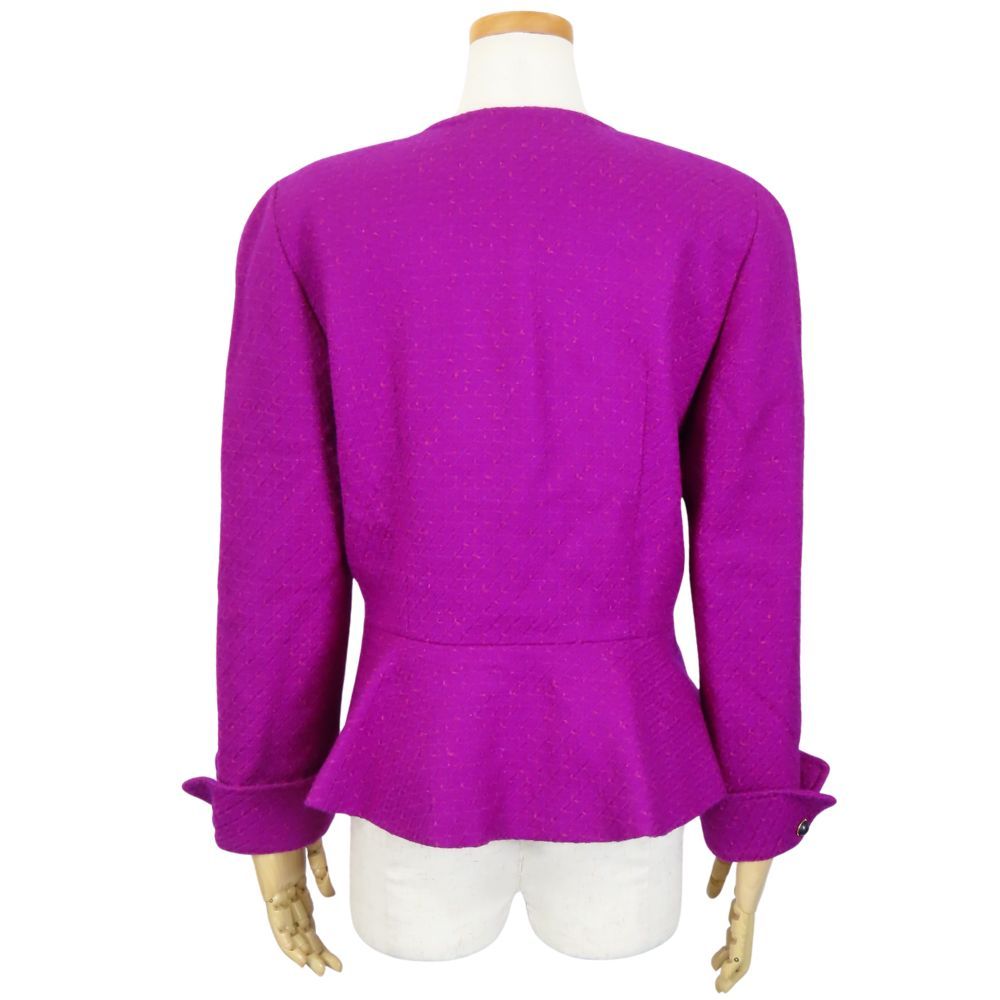 中古】 ニナリッチ ノーカラージャケット 9 A3 ウール キュプラ