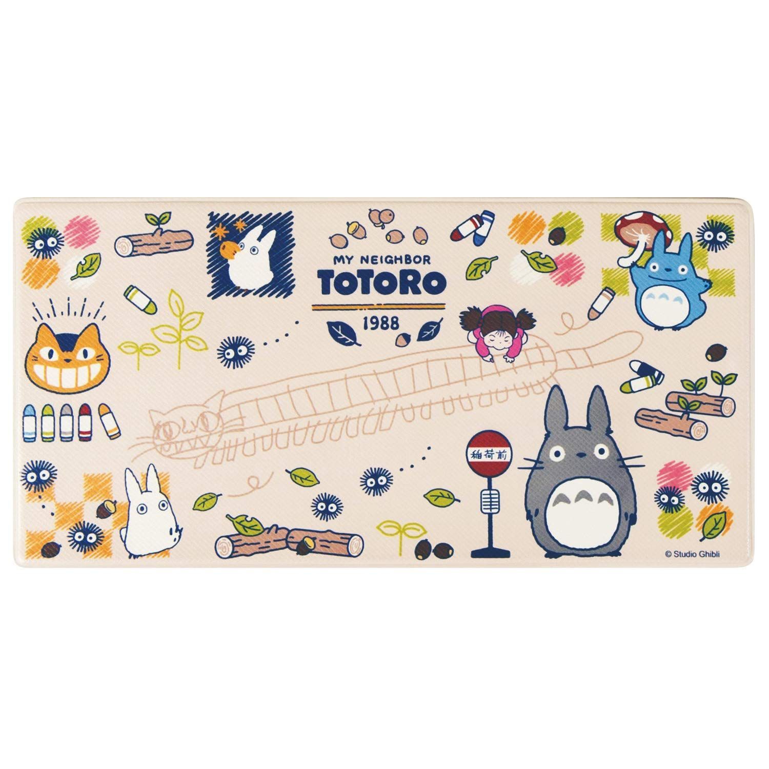 【在庫セール】センコー(Senko) となりのトトロ おえかき 拭ける PVC キッチンマット 約45× 90cm ベージュ キャラクター トトロ totoro ジブリ 60604