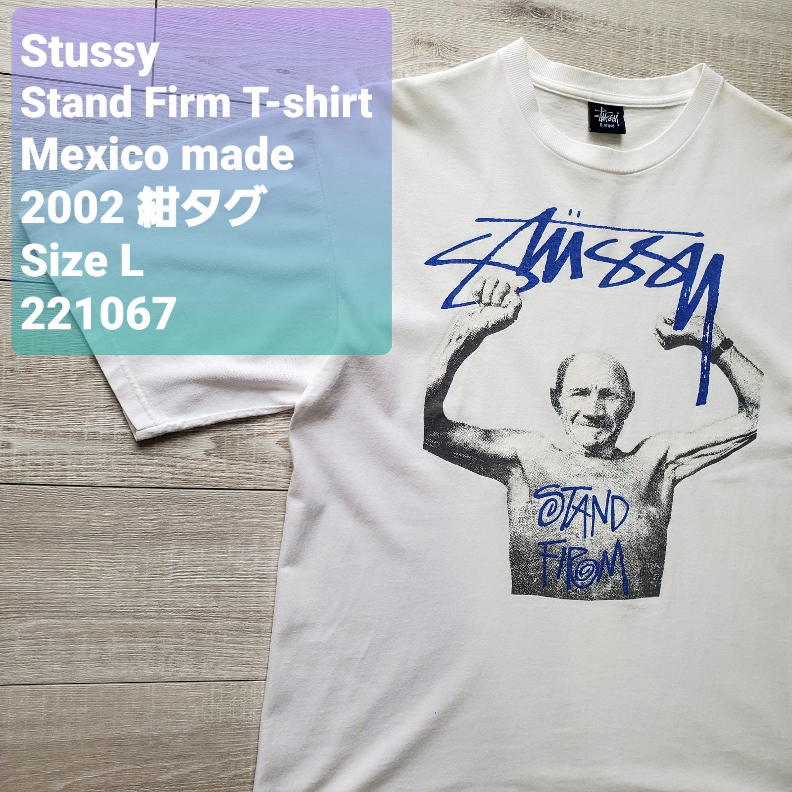 STUSSYステューシー□USED 02年 紺タグ stand film T-shirt L 半袖T