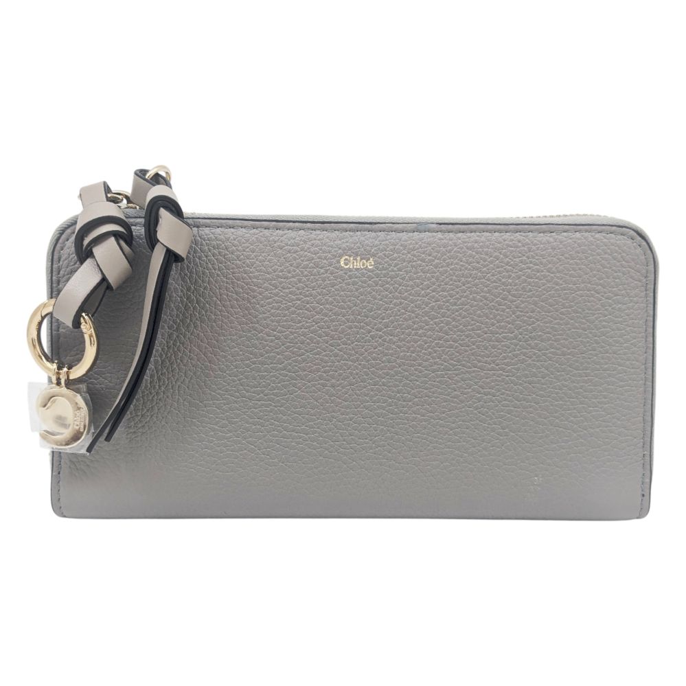 新品】Chloe クロエ 財布 長財布 ロングウォレット レザー グレー  