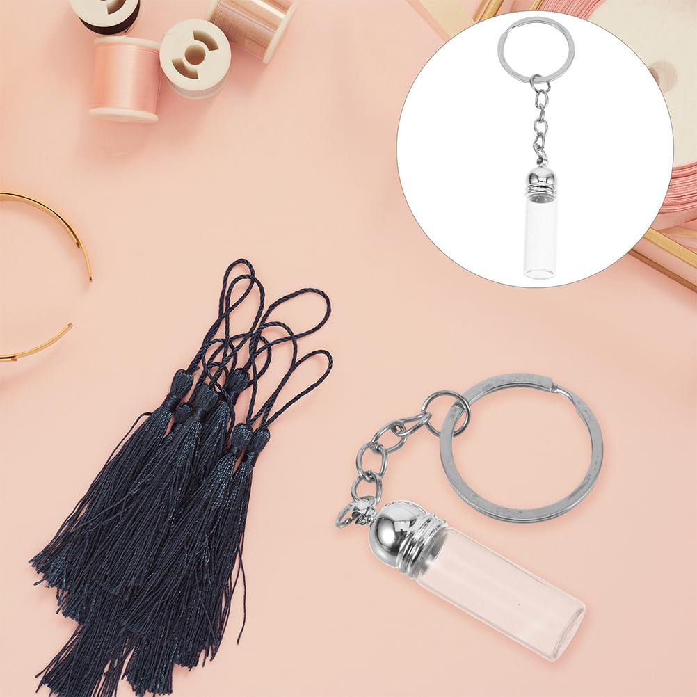 商品 ミニチュアボトル ミニ詰め替え香水瓶 ウィッシュボトルキーホルダー 香水トラベルボトル 香水ボトル 小さなガラス瓶キーホルダー 透明なガラス瓶のペンダント 3個 小さなボトル FOMIYES