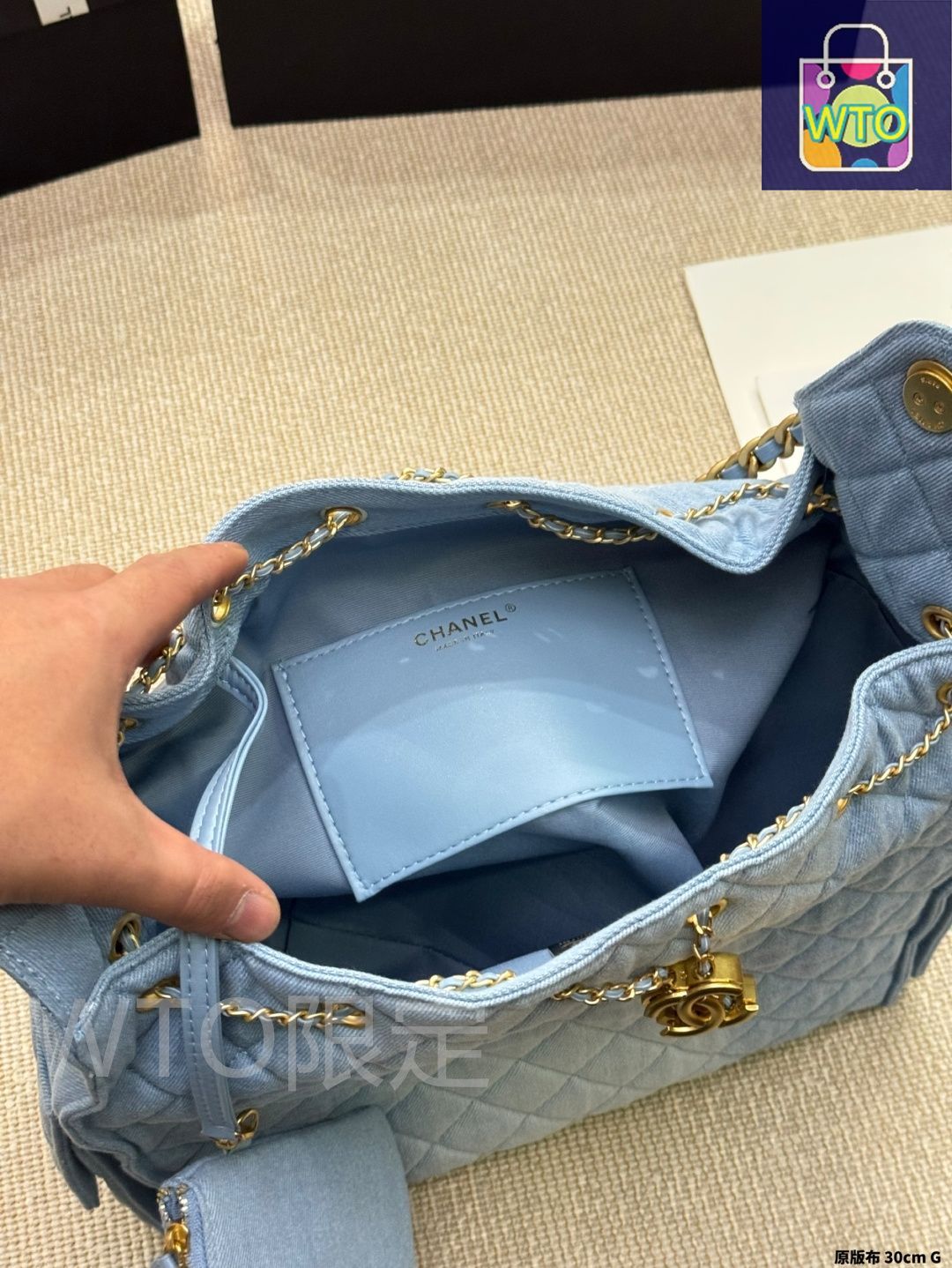 ≪25P★≫CHANEL ホーボーバッグ デニム 大容量 ポケットたくさん！》CHANEL ラージ ホーボーバッグ デニム