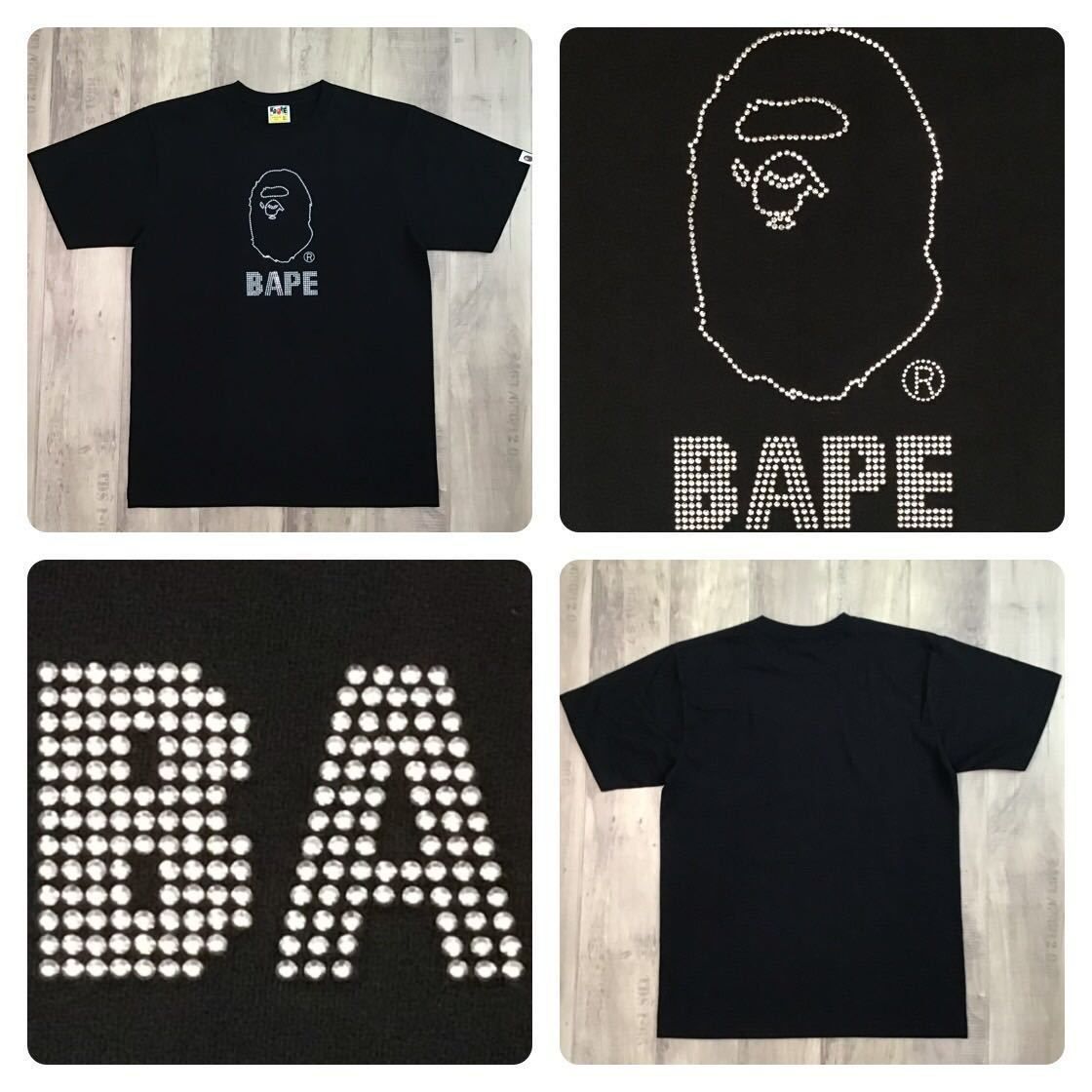 ★XL★ シルバー ラインストーン APE HEAD Tシャツ a bathing ape BAPE エイプ ベイプ アベイシングエイプ