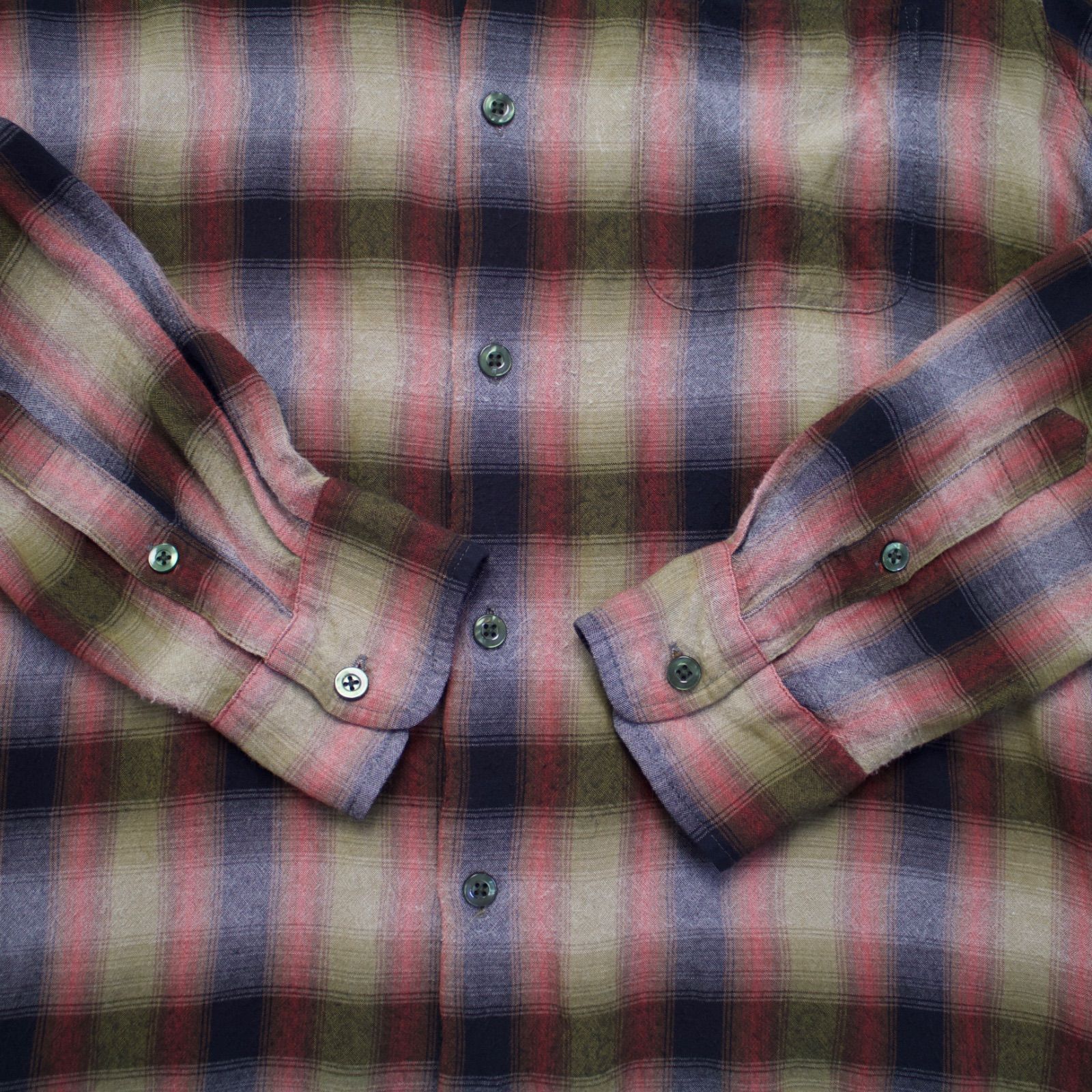 WACKO MARIA ワコマリア OMBRE CHECK OPEN COLLAR SHIRTS L/S L