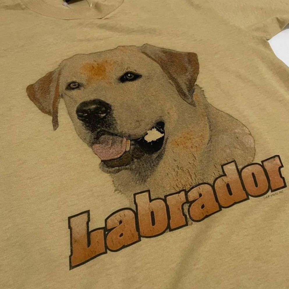 80s 90s ラブラドール 犬プリント 犬 Tシャツ フルーツヴィンテージ