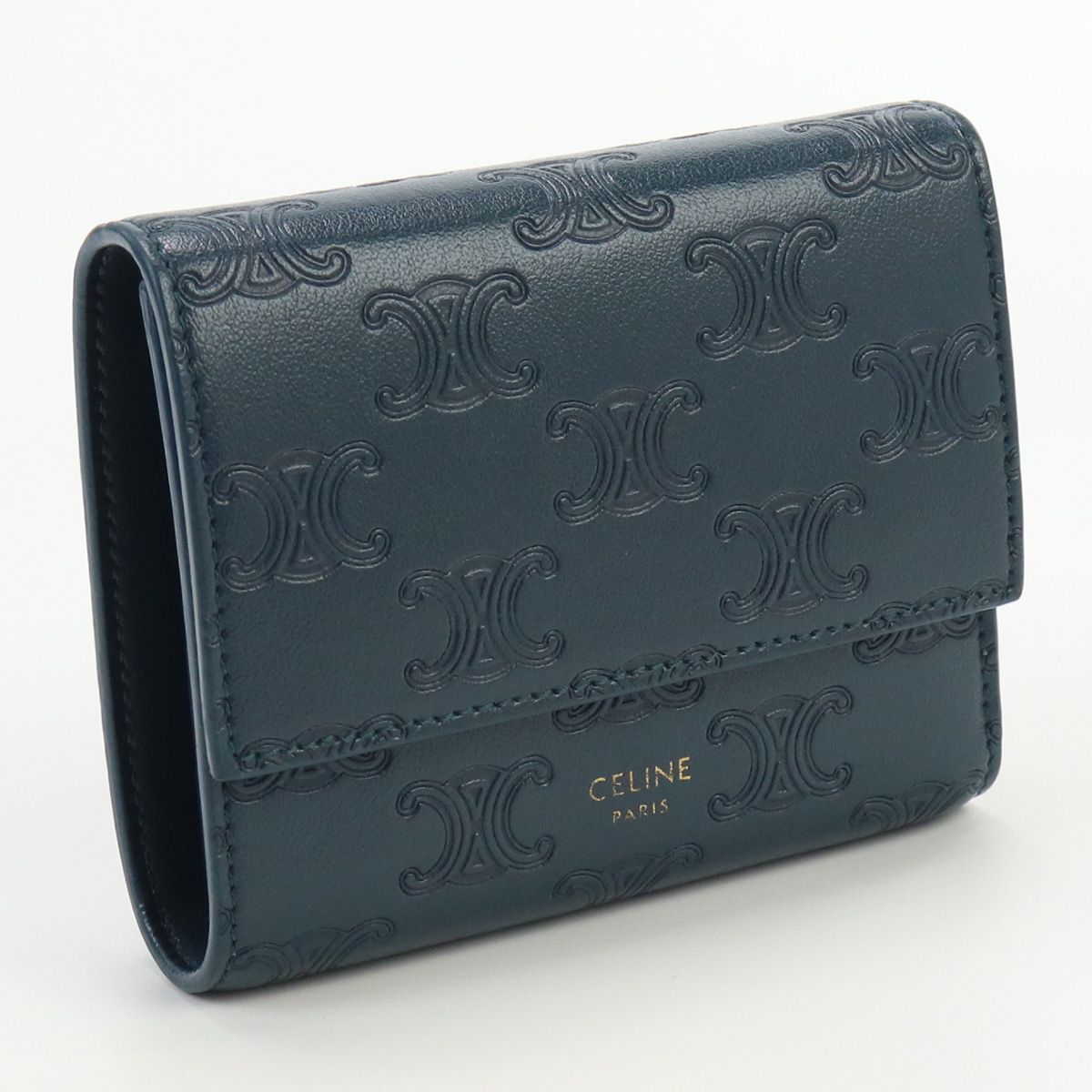 中古】 CELINE 財布 スモール トリフォールド ウォレット ペブル 中古】 CELINE 財布 スモール トリフォールド ウォレット ペブル