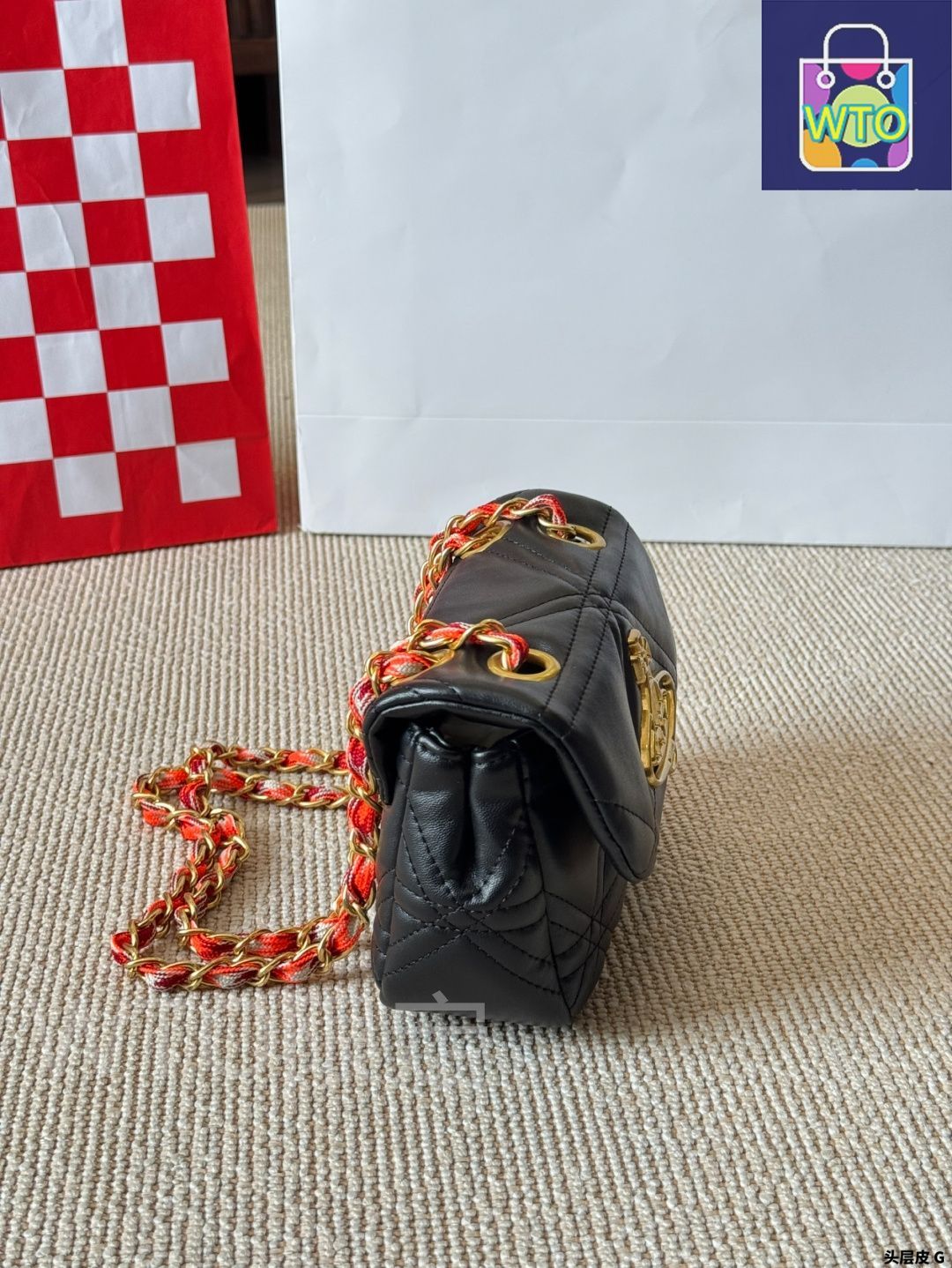 セ*ウ様 viviennewestwood チェーンバッグ PU GRAIN チェーン付きショルダーバッグS(ブラック)（レディース