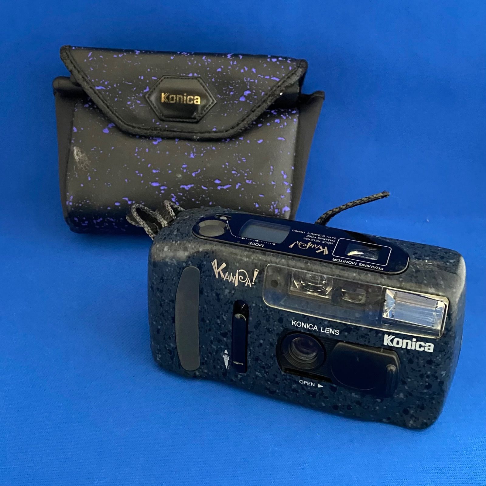 【希少】Konica KANPA! コンパクトフィルムカメラ 三脚専用ケース付き KONICA コニカ KANPAI フィルムカメラ ケース・トラベル三脚付き