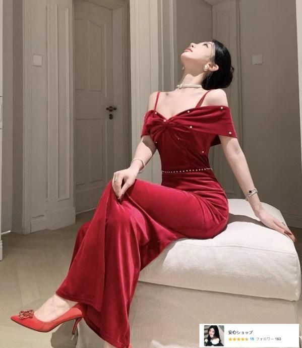 ベルベット✨ロングドレス✨スリム✨キャバクラ✨クラブ✨ラウンジ 新品・未使用】ロングドレス ベルベット ロング丈 タイト クラブ