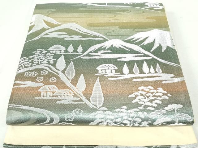 平和屋着物◎六通柄袋帯 風景文 銀糸 正絹 逸品 DAAX7591qa - メルカリ