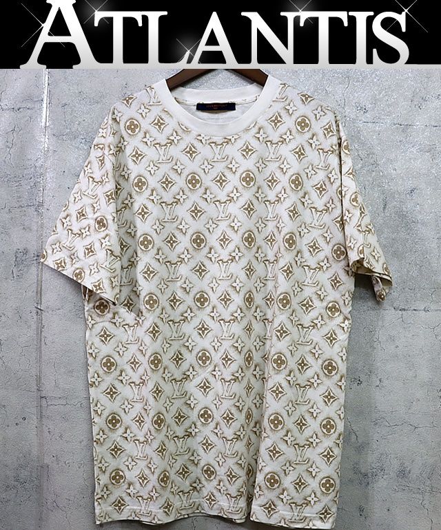 【広尾店】 ルイヴィトン Louis Vuitton モノグラム 総柄 カットソー Tシャツ 23AW 白 RM232M sizeL コットン100％ 【13999】