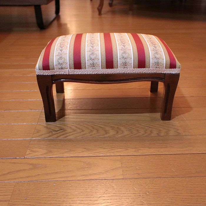 イタリア製 イタリア フットスツール Foot Stool Red レッドストライプ