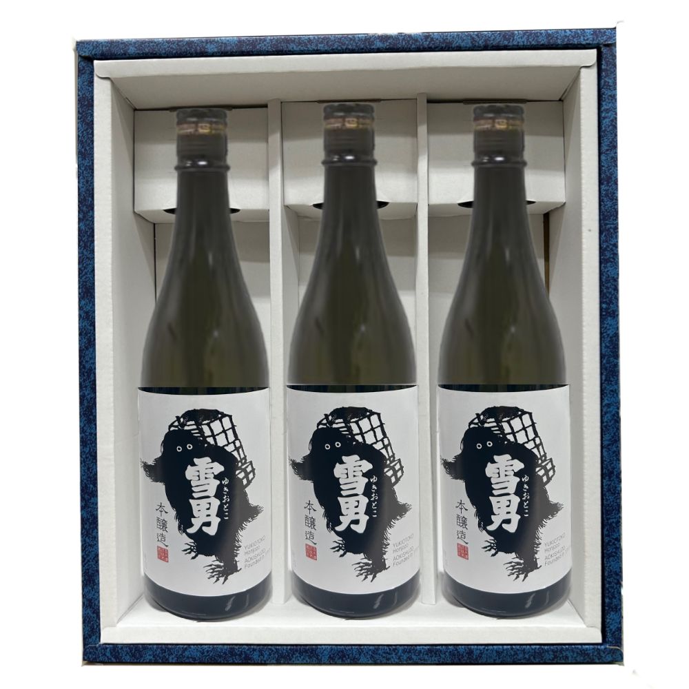 日本酒 正規特約店 青木酒造 雪男 本醸造 720ml 3本化粧箱付