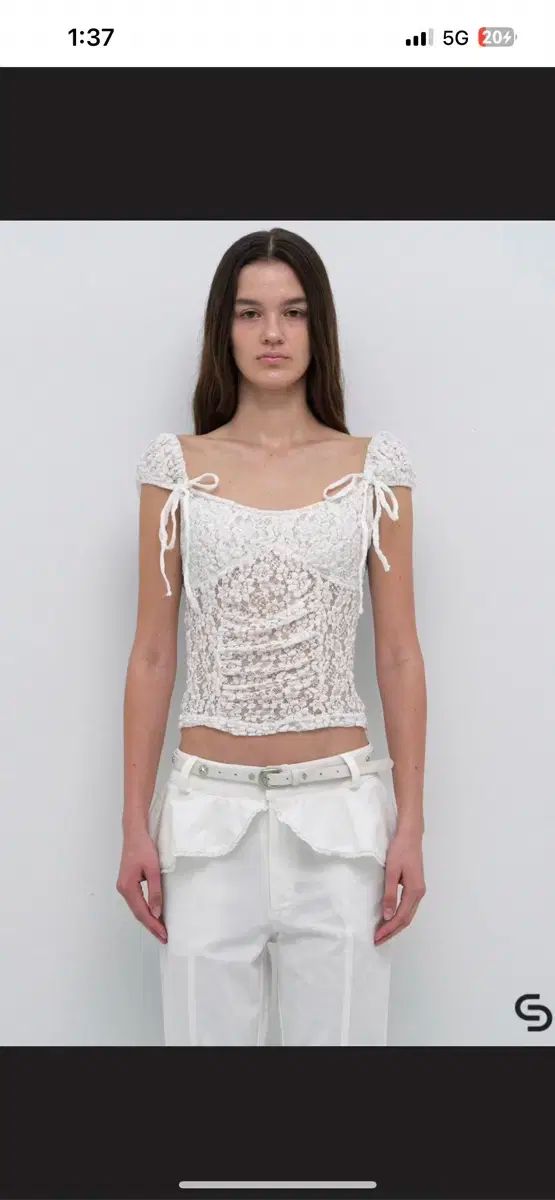 CERRIC セリック レース シャーリング トップス LACE CREASE SHIRRING TOP