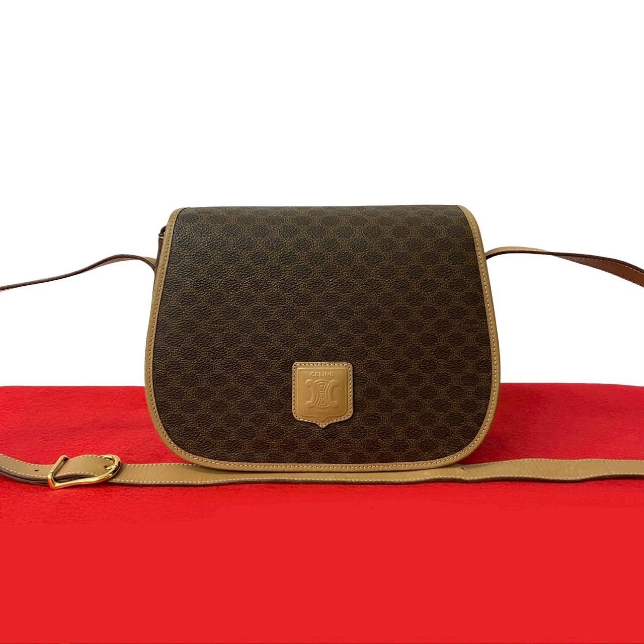 極 美品 CELINE セリーヌ ヴィンテージ マカダム ブラゾン 柄 
