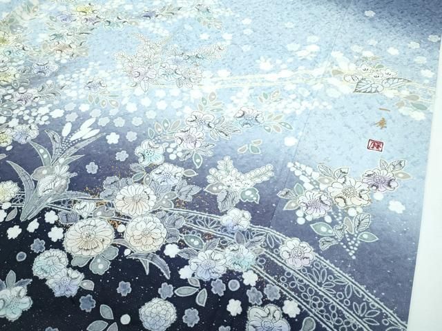 平和屋本店□極上 吉乃一廉 幻の辻が花 訪問着 絞り 暈し染め 銀通し地