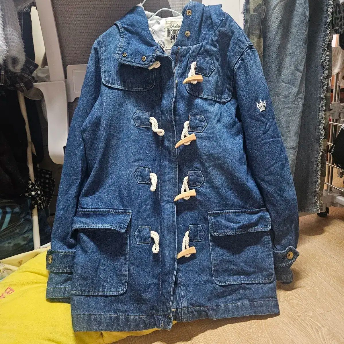 日本 もり トグルボタン デニムコート