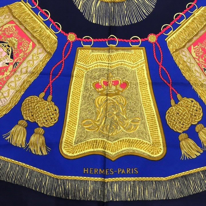 超美品 HERMES エルメス 大判 スカーフ シルク 100パーセント カレ90