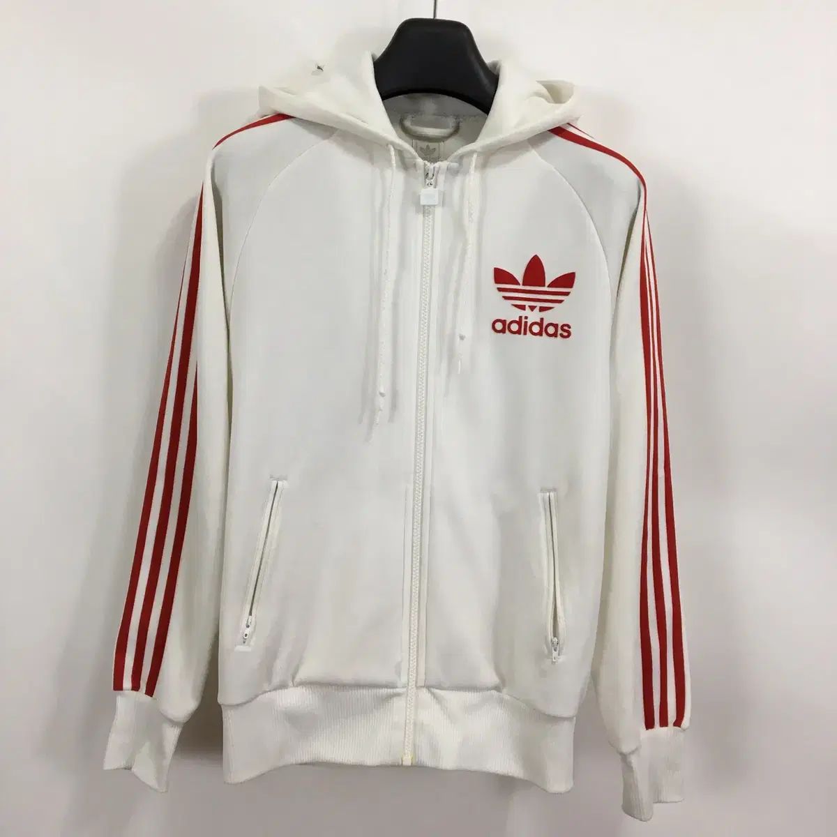 adidas アディダス 対空砲火 必須アイテム フード付きジャージ 90 白 赤