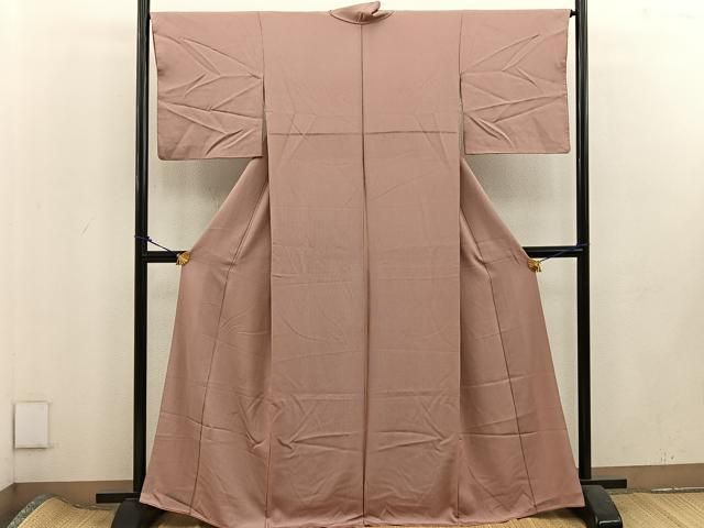 平和屋着物□江戸小紋 万筋 ときがら茶×白色 正絹 逸品 BAAU5945mz