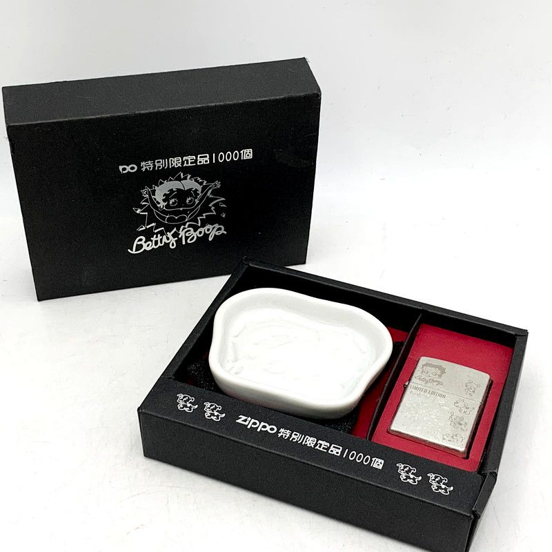 ZIPPO ジッポ BETTY BOOP ベティ ブープ 特別 1000個 灰皿セット 喫煙具 オイルライター 206-250613-ma-06-izu