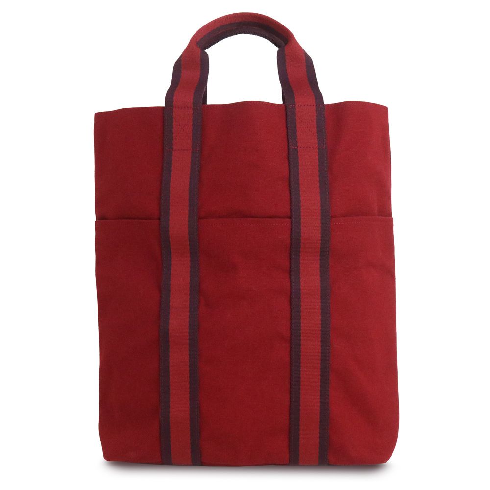 エルメス フールトゥ カバス ハンドバッグ コットン100％ ボルドー レッド 赤 HERMES