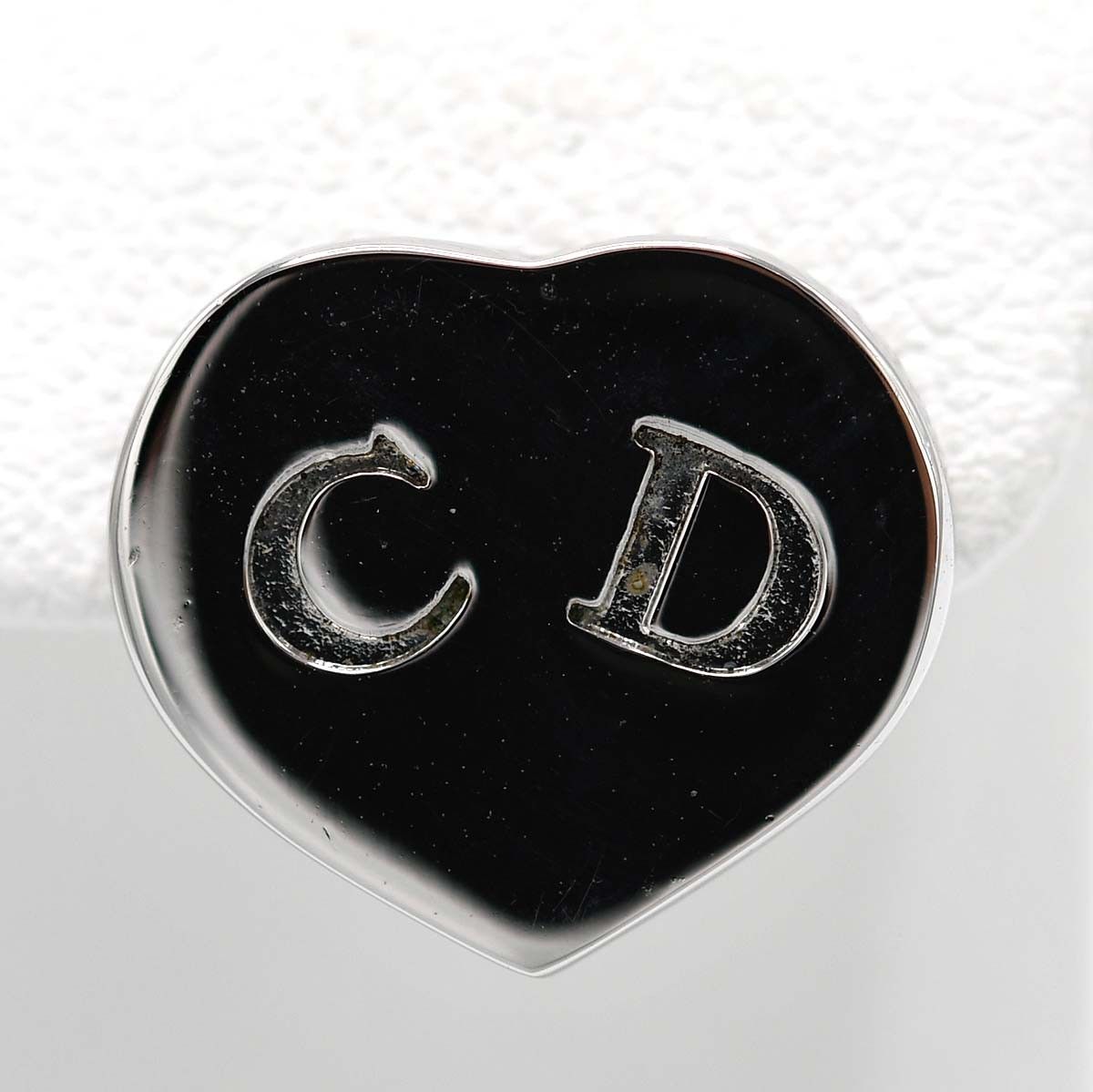 超美品　ディオール CDロゴ ハートピアス　アクセサリー　シルバー　Dior Christian Dior ディオール ピアス CDロゴ ハート シルバー