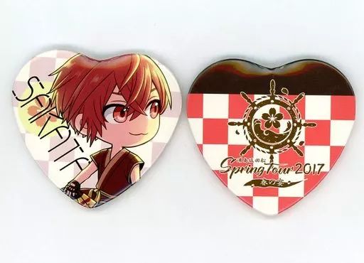 中古】バッジ・ピンズ(男性) となりの坂田。 ハート缶バッジセット(2個